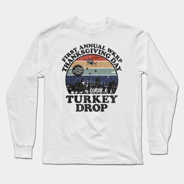 First Anual Turkey Drop Retro Long Sleeve T-Shirt by mobilmogok99